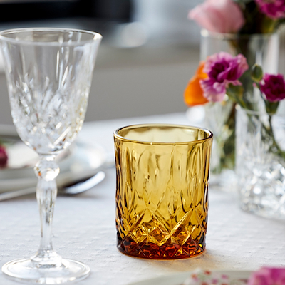 Lyngby Glas Sorrento whiskyglas amber 32 cl 4 stk.