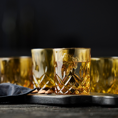Lyngby Glas Sorrento whiskyglas amber 32 cl 4 stk.