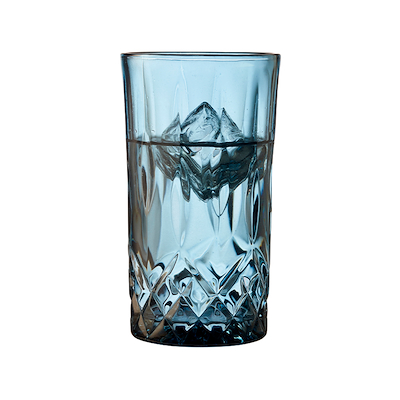 Lyngby Glas Sorrento highball vandglas blå 38 cl 4 stk.