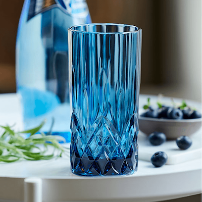 Lyngby Glas Sorrento highball vandglas blå 38 cl 4 stk.