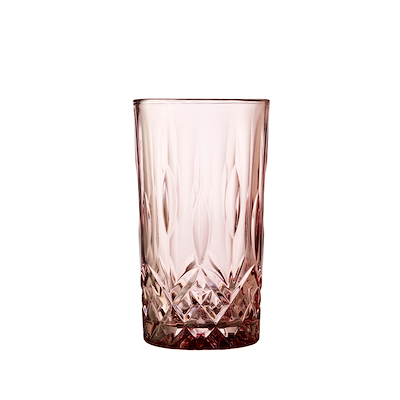 Lyngby Glas Sorrento highball vandglas/drinksglas pink 38 cl 4 stk.