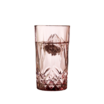 Lyngby Glas Sorrento highball vandglas/drinksglas pink 38 cl 4 stk.