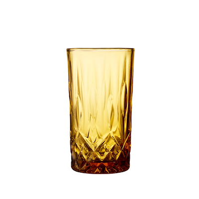 Lyngby Glas Sorrento highball vandglas/drinksglas amber 38 cl 4 stk.
