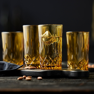 Lyngby Glas Sorrento highball vandglas amber 38 cl 4 stk.