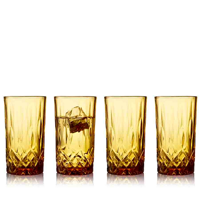 Lyngby Glas Sorrento highball vandglas amber 38 cl 4 stk.