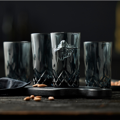 Lyngby Glas Sorrento highball vandglas grå 38 cl 4 stk.