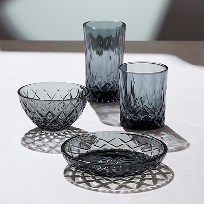 Lyngby Glas Sorrento highball vandglas grå 38 cl 4 stk.