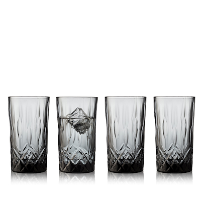 Lyngby Glas Sorrento highball vandglas grå 38 cl 4 stk.
