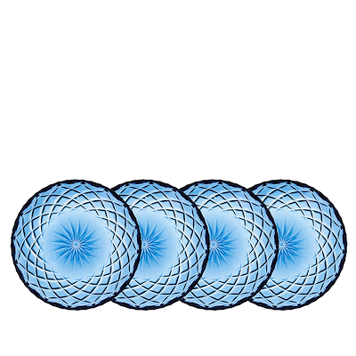 Lyngby Glas Sorrento asiet blå 4 stk. 16 cm