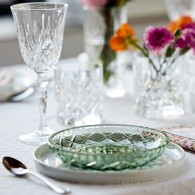 Lyngby Glas Sorrento asiet grøn 4 stk. 16 cm
