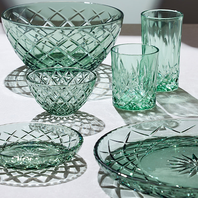 Lyngby Glas Sorrento asiet grøn 4 stk. 16 cm