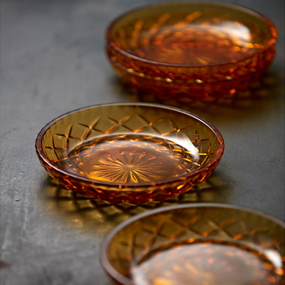 Lyngby Glas Sorrento asiet amber 4 stk. 16 cm