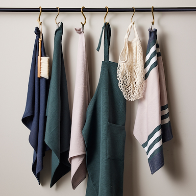 Bastian Karla viskestykke blå/grøn/rosa