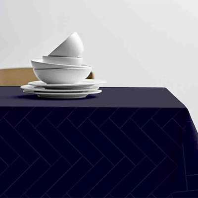 Södahl Tiles Damask dug indigo 140 x 270 cm