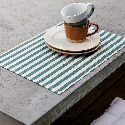 Södahl Statement Stripe dækkeserviet green 2 stk. 33x48 cm