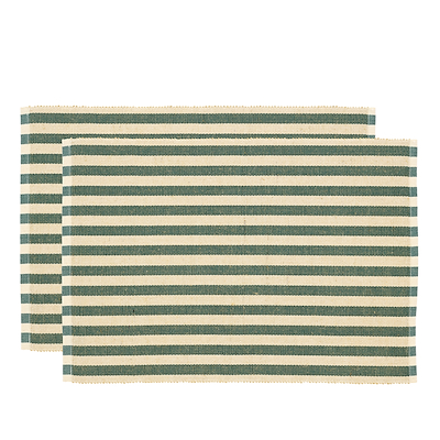 Södahl Statement Stripe dækkeserviet green 2 stk. 33x48 cm