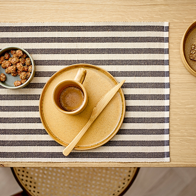 Södahl Statement Stripe dækkeserviet ash 2 stk. 33x48 cm