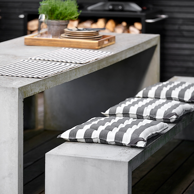 Södahl Statement Stripe dækkeserviet ash 2 stk. 33x48 cm