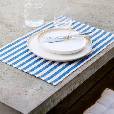 Södahl Statement Stripe dækkeserviet blue 2 stk. 33x48 cm