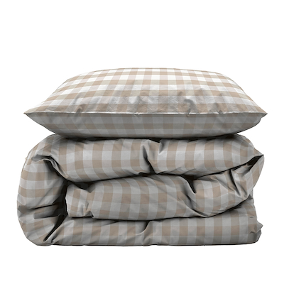Södahl Gingham sengsæt beige 140x200 cm