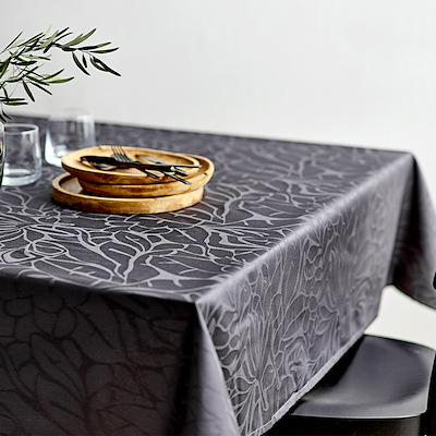 Södahl Abstract Leaves Rund dug grå Ø160 cm