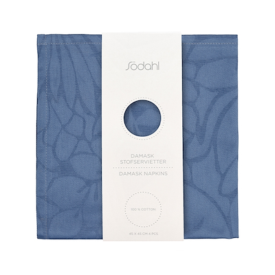 Södahl Abstract Leaves serviet blå 4 stk 45x45 cm