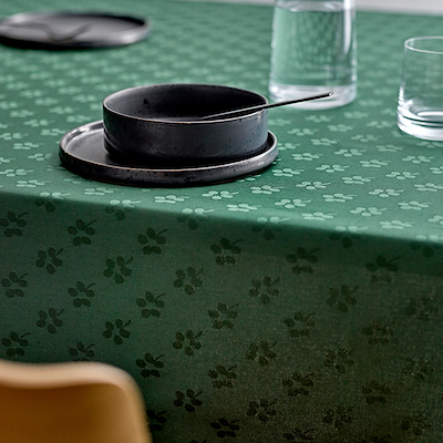 Södahl Forget-me-not damaskdug green 140x320 cm