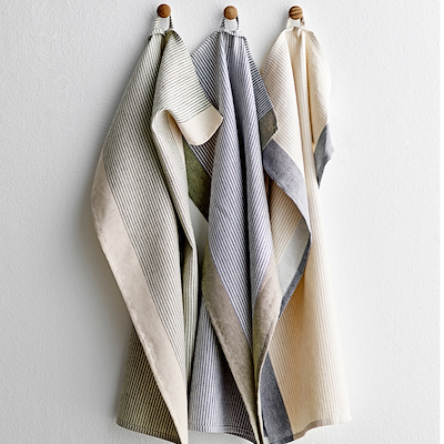 Södahl Statement Stripe viskestykke green 50x70 cm