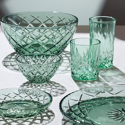 Lyngby Glas Sorrento skål grøn 4 stk. Ø12 cm