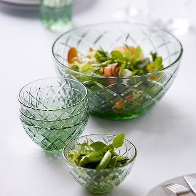 Lyngby Glas Sorrento skål grøn 4 stk. Ø12 cm