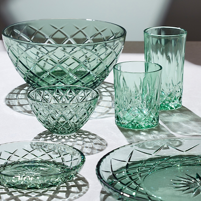 Lyngby Glas Sorrento salatskål grøn Ø24 cm