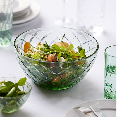 Lyngby Glas Sorrento salatskål grøn Ø24 cm