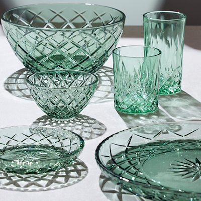 Lyngby Glas Sorrento fad grøn Ø30 cm