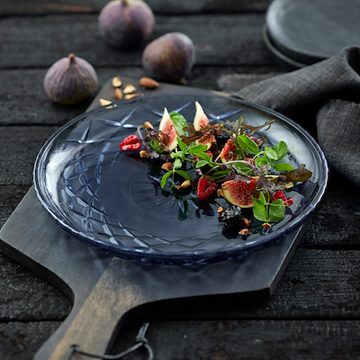 Lyngby Glas Sorrento fad blå Ø30 cm