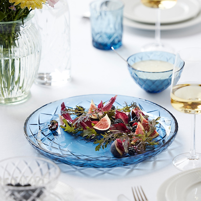 Lyngby Glas Sorrento fad blå Ø30 cm