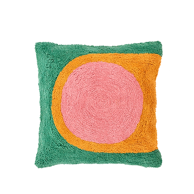 Villa Collection Styles pude grøn/rosa/brun 45 x 45 cm