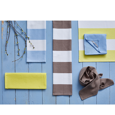 Bastian Abbi stribet viskestykke hvid/dreamblue 70x50 cm