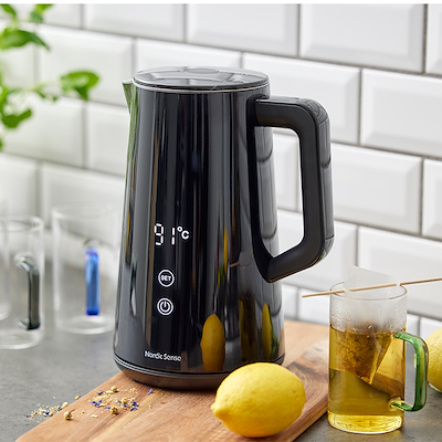 Nordic Sense digital elkedel sort 1,5 liter 1800W
