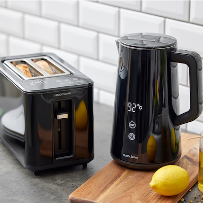 Nordic Sense digital elkedel sort 1,5 liter 1800W