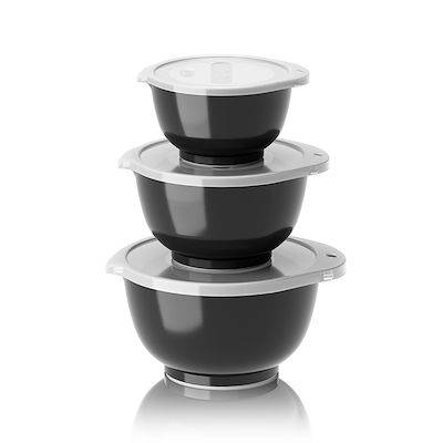 Rosti Margrethe miniskålesæt sort 3 stk med låg