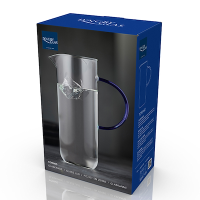 Lyngby Glas Torino glaskande 1,1 liter klar/blå