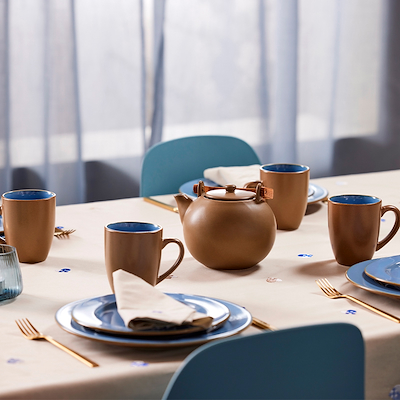 Södahl Christmas Hearts dug blå 140x320 cm