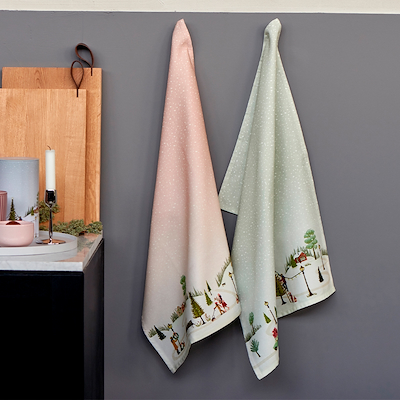 Bastian Tekstiler Vinter viskestykke arctic ice 70x50 cm