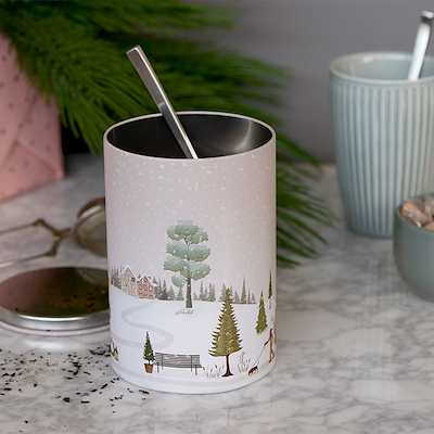 Bastian kagedåse vinter woodrose 10 x 14,5 cm