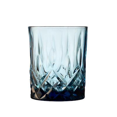 Lyngby Glas Sorrento whiskyglas blå 4 stk 32 cl
