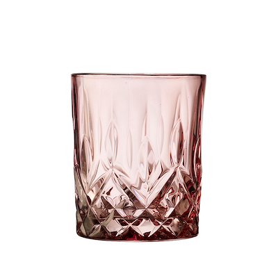Lyngby Glas Sorrento whiskyglas pink 4 stk 32 cl