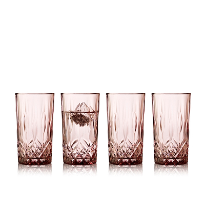 Lyngby Glas Sorrento highball pink 4 stk 38 cl
