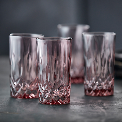 Lyngby Glas Sorrento highball pink 4 stk 38 cl
