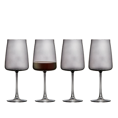 Lyngby Glas Krystal Zero rødvinsglas smoke 4 stk. 54 cl