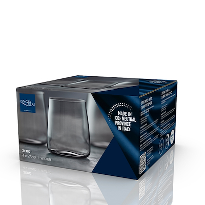 Lyngby Glas Krystal Zero vandglas smoke 42 cl 4 stk.